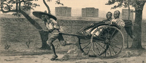 En Jinriksha, eller kinesisk håndvogn, c1883.