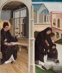 Et mirakel af Sankt Benedikt, ca. 1480.