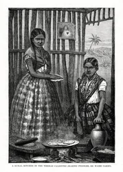 Et landligt køkken i Tierras Calientes, Mexico, 1877
