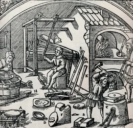 Et sølvraffinaderi, 1556, 1917