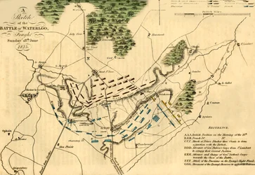 En skitse af slaget ved Waterloo, 18. juni 1815, 1816.