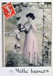 Tusind kys, fransk postkort, ca. 1900