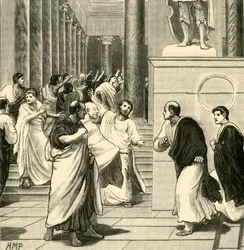 En tumult i Forum i Rom, 1890.