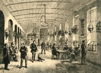 En afdeling i Bethlehem Hospital, c1878.