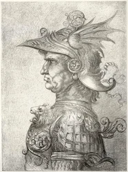 En buste af en kriger i profil, 1882