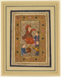 En dansende dervish og tre musikere, persisk, 1555-1591, 1637.