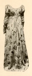 En kjole af brunglaseret chintz, båret af Madame Chevalier, c1795, 1937.