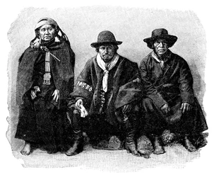 En gruppe af Araucanians, Chile, Argentina, 1895