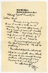 Et håndskrevet brev, 1870 1899