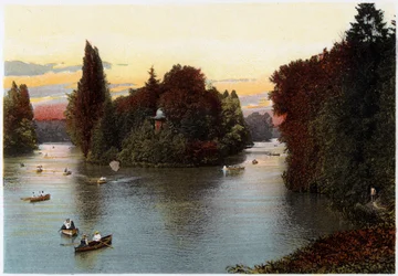 En sø i Bois de Boulogne, Paris, ca. 1900