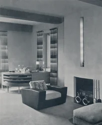 En stue i en lejlighed i New York, designet af Frankl Galleries, Inc., 1935