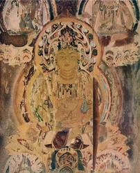 Et maleri på kernesøjlen af pagoden ved Daigoji-klosteret, c1200-tallet