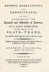 En remonstration af emnet slavehandel, 1789 1965