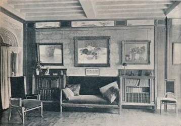 Et værelse i monsieur G. Rouchers residens i Paris, med møbler af Maurice Dufrene, c1909