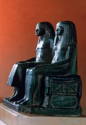 Et seigneurialt par i ceremonielt tøj, New Kingdom, Egyptisk, 19. dynasti
