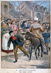 En traditionel skik, Montluçon, Frankrig, 1900