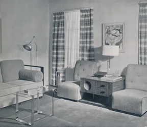 En udsigt i en toværelses lejlighed i Keeler Building, Grand Rapids, Michigan, 1935