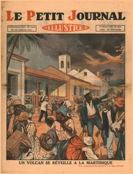 En vulkan går i udbrud på Martinique, 1929.