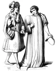 En ung adelsmand og medlem af bourgeoisiet, 1300-tallet 1849