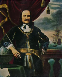Admiral de Ruyter 1607-1676. - Maleri af F. Bol, 1934.