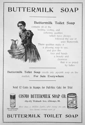 Annonce for Cosmo Buttermilk toiletsæbe, 1894