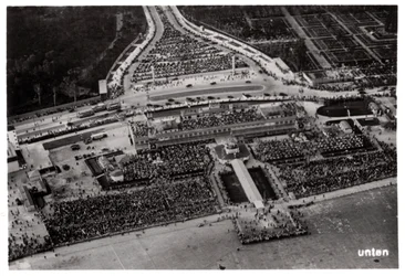 Luftfoto af Berlin Tempelhof lufthavn, Tyskland, fra en Zeppelin, c1931 1933