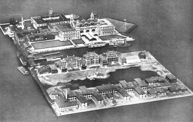 Luftfoto af Ellis Island Immigration Station, New York, USA, 1926