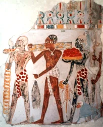 Afrikanere med guld og andre genstande, c1400 f.Kr