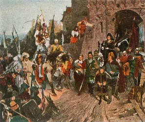 Agnes von Rosenberg overgiver sin fars slot til hussitterne, 1426, 1936.