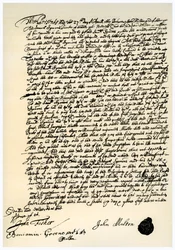 Aftale mellem John Millton og Samuel Symons, 27. april 1667