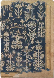 Albumside med udskæring af papir, ca. 1625-50.