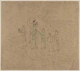 Album med daoistiske og buddhistiske temaer: Procession of Daoist Deities: Leaf 10, 1200-tallet.