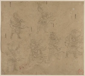 Album med daoistiske og buddhistiske temaer: Procession of Daoist Deities: Leaf 13, 1200-tallet.