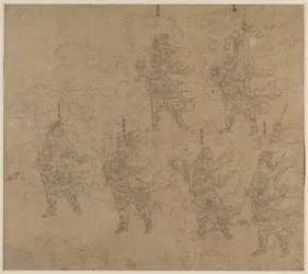 Album med daoistiske og buddhistiske temaer: Procession of Daoist Deities: Leaf 14, 1200-tallet.