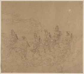 Album med daoistiske og buddhistiske temaer: Procession of Daoist Deities: Leaf 24, 1200-tallet.