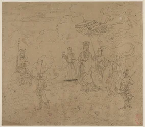 Album med daoistiske og buddhistiske temaer: Procession of Daoist Deities: Leaf 8, 1200-tallet.