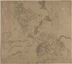 Album med daoistiske og buddhistiske temaer: Search the Mountain: Leaf 43, 1200-tallet.