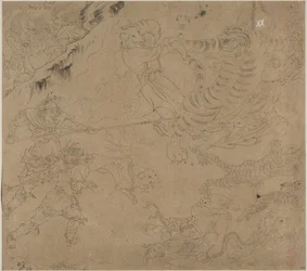 Album med daoistiske og buddhistiske temaer: Search the Mountain: Leaf 44, 1200-tallet.