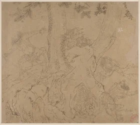 Album med daoistiske og buddhistiske temaer: Search the Mountain: Leaf 46, 1200-tallet.