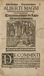 Alchemy & Early Chemistry Titelside til et middelalderligt tysk værk om mineralogi og alkymi