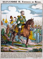 Alexander II, Ruslands tsar, gennemgår tropper, c1855