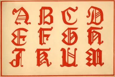 Alfabet, bogstaver A-M, store bogstaver