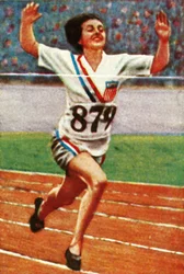 Den amerikanske atlet Betty Robinson, vinder af kvindernes 100m, 1928.
