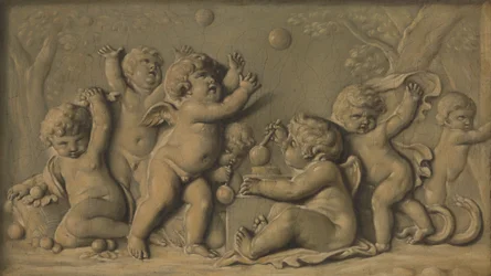 Amorini i spil en af et par, 1770-90.