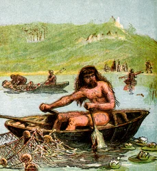 En gammel brite i sin båd, c1850