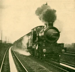 En motor af stjerneklassen henter vand med fart, Goring, Great Western Railway, 1930.