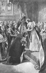 An Investiture of the Order of the Garter af dronning Victoria, c1830