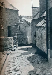 En gammel del af St Ives, Cornwall, planlagt som slumrydningsområde, 1935