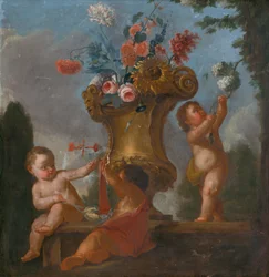 Engle med en vase I.
