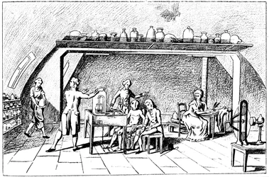 Antoine Laurent Lavoisier, fransk kemiker fra det 18. århundrede, der undersøger respiration